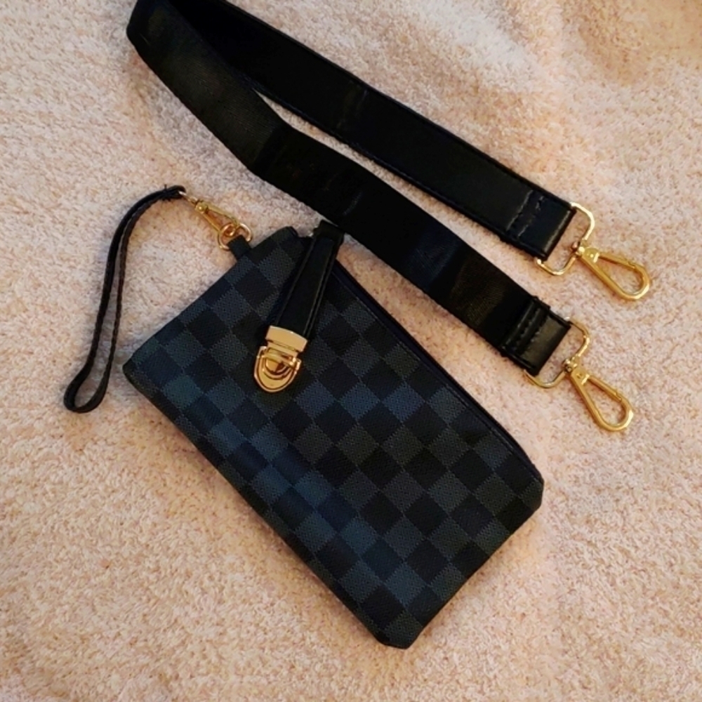 Black & Gray/Brown Wristlet Wallet